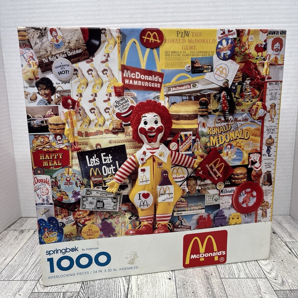 VINTAGE 1991 MCDONALDS SPRINGBOK 1000 PIECE PUZZLE PZL6166 COMPLETE RONALD